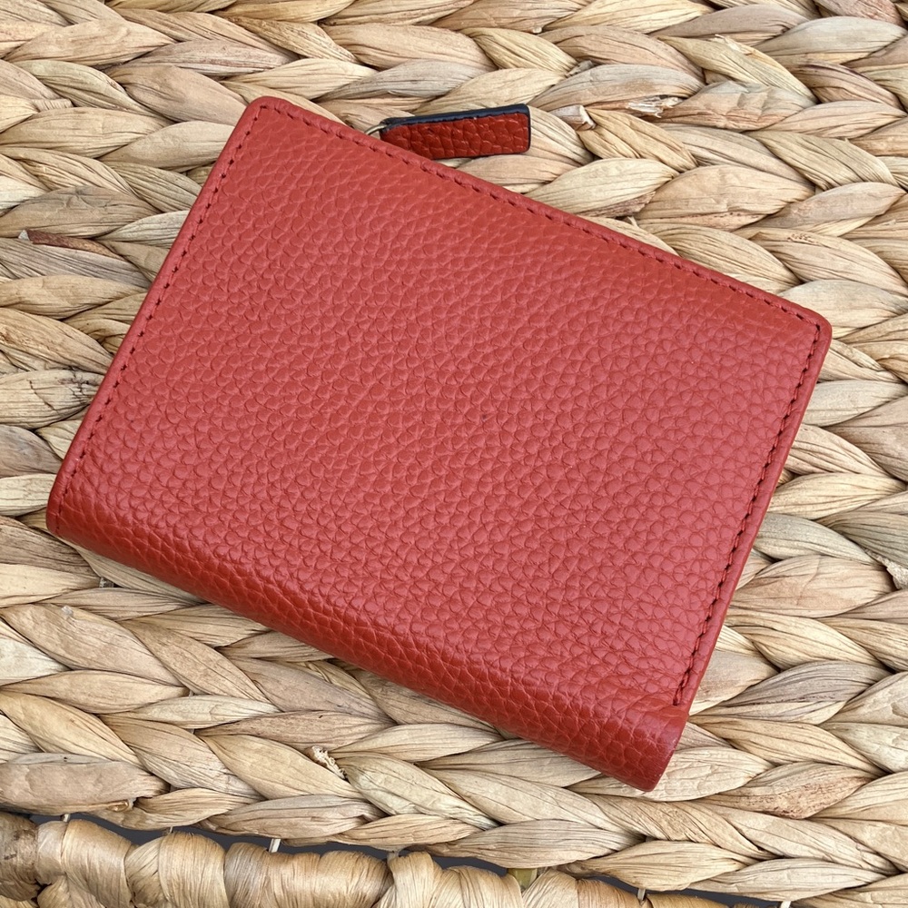 Textured Orange Leather Wallet